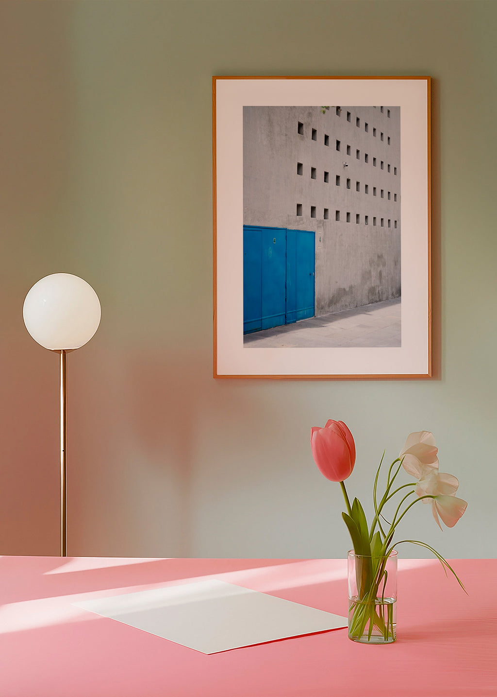 Blue door architectural photograph
