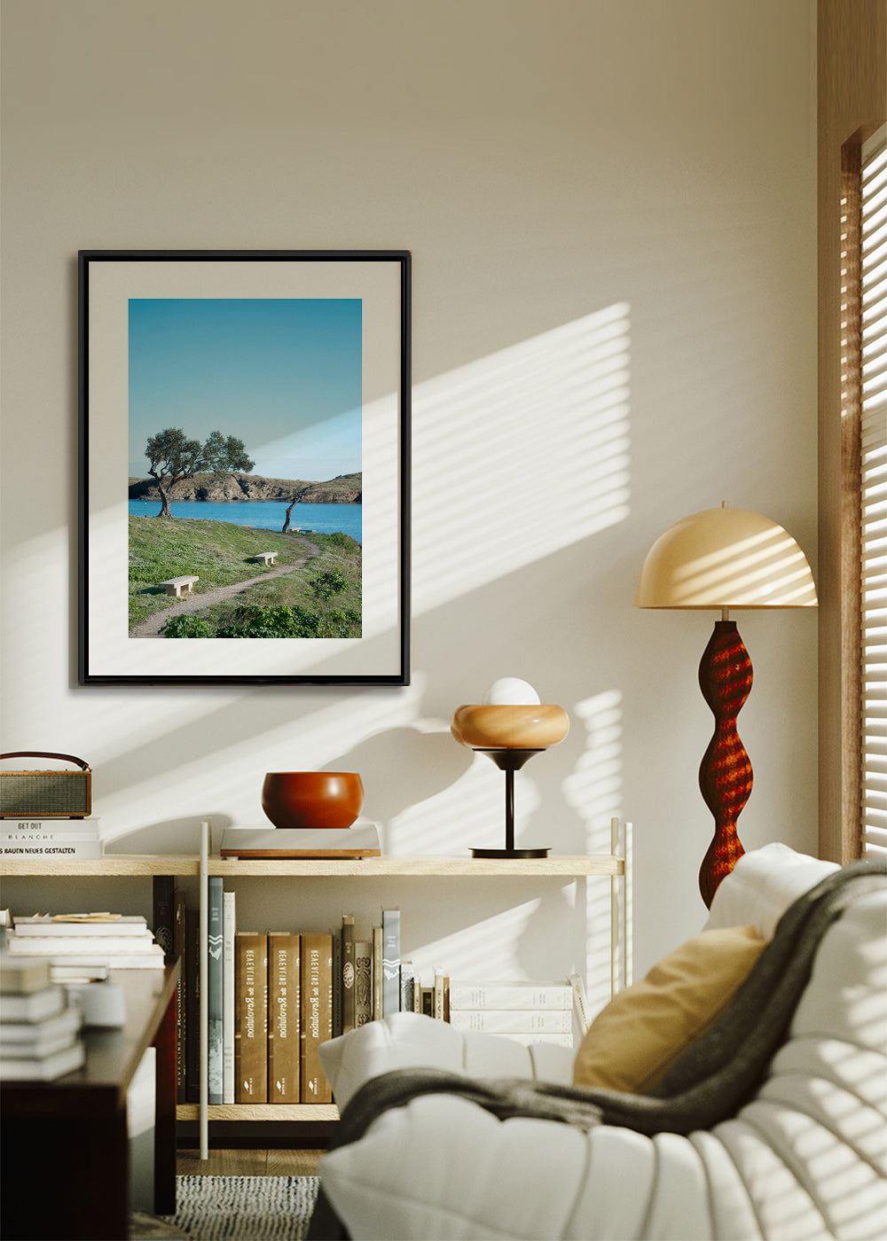 Landscape art coastal path serenity