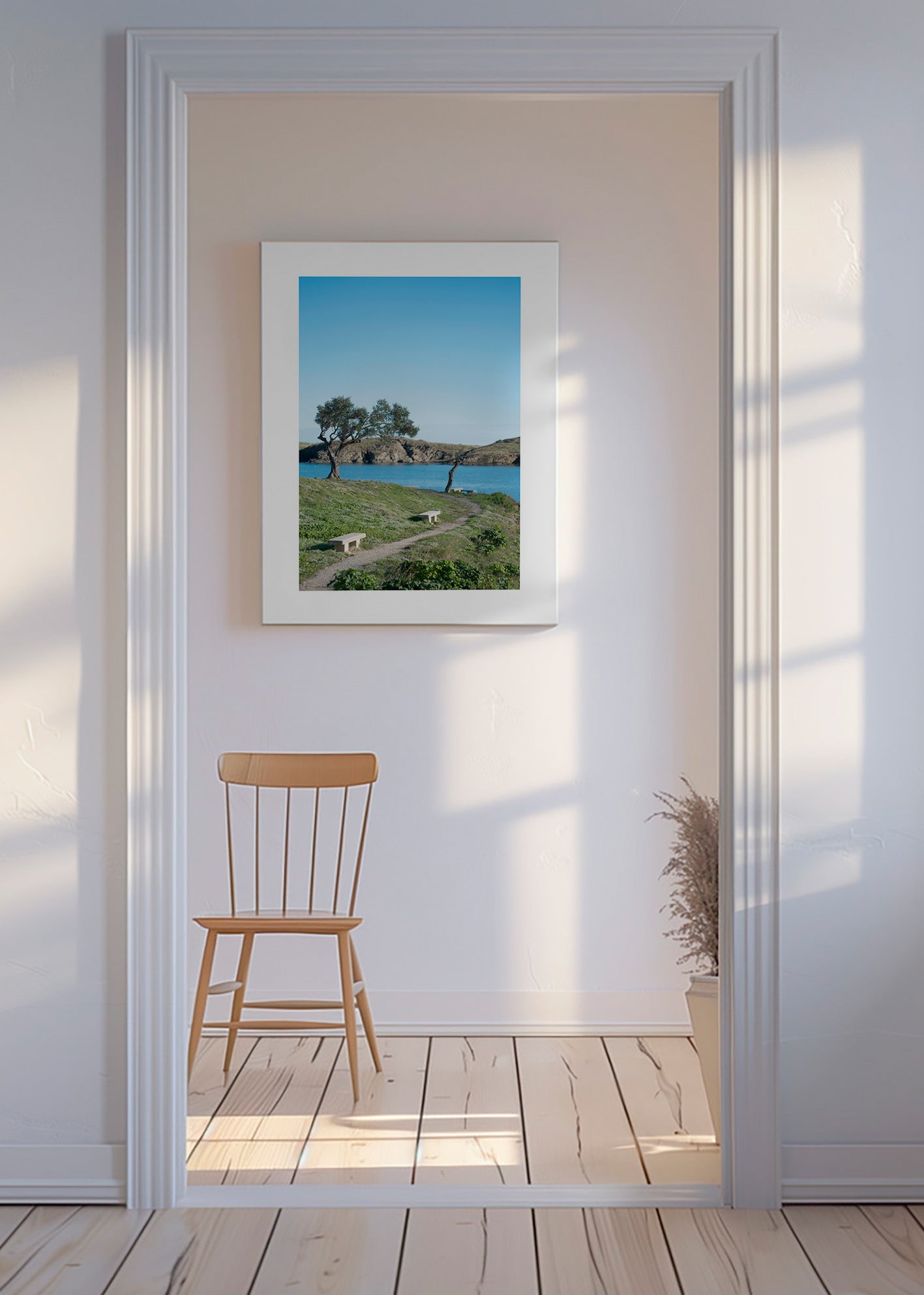 Landscape art coastal path serenity