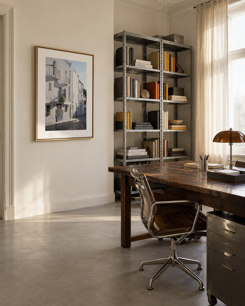 White Village - Framed canvas in an interior