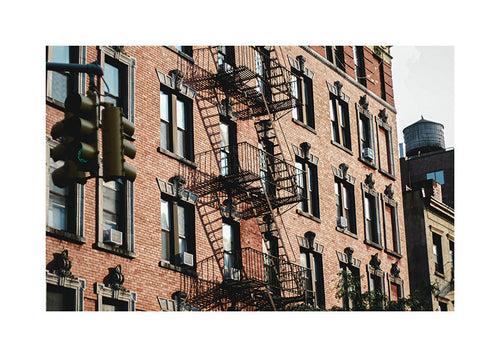 City art: brick facade in frame