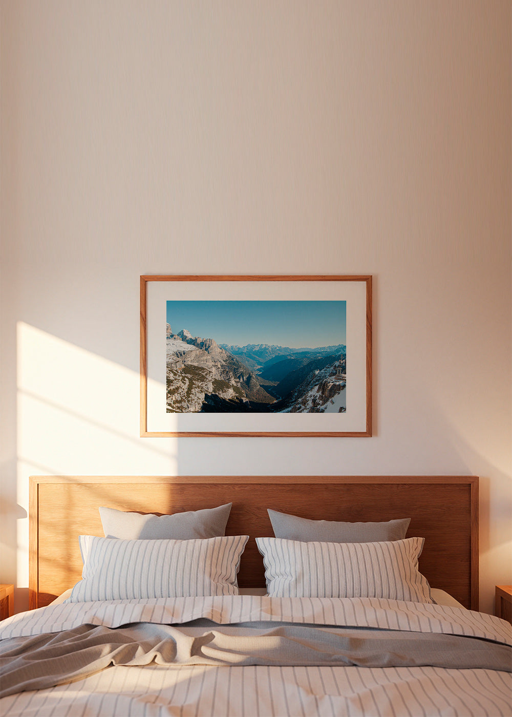 Landscape photo of snowy mountain valley