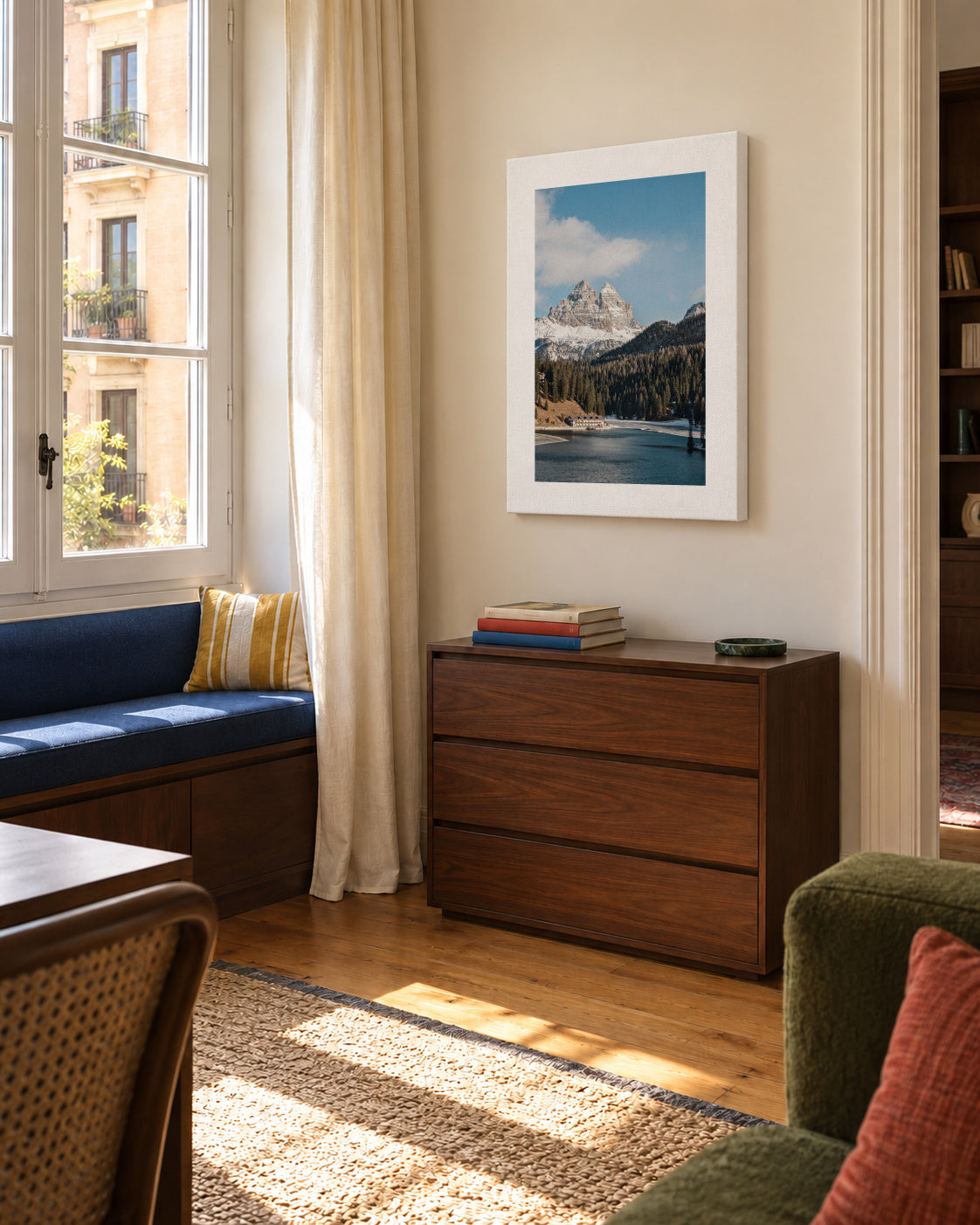 Lake Peaks - Unframed canvas in an interior