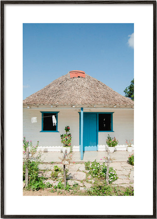 Landscape art: cottage with blue door