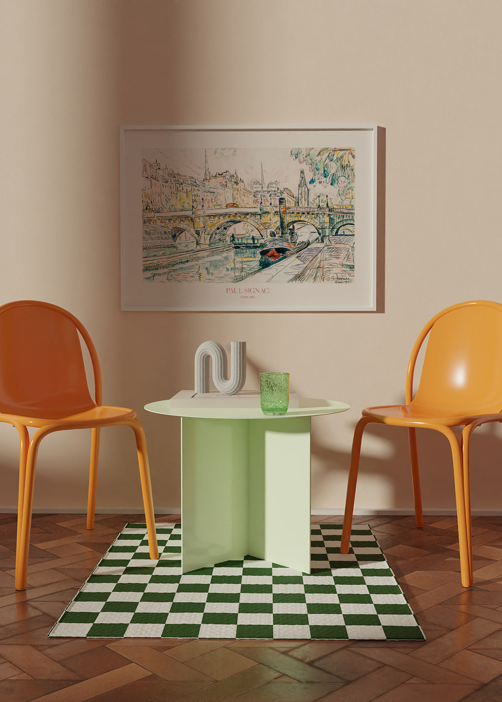 Cuadro de ciudades: Pont Neuf con remolcador en tinta y acuarela – Product2