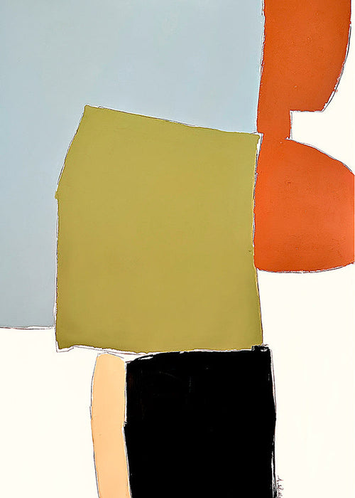 Cuadro abstracto con bloques orgánicos