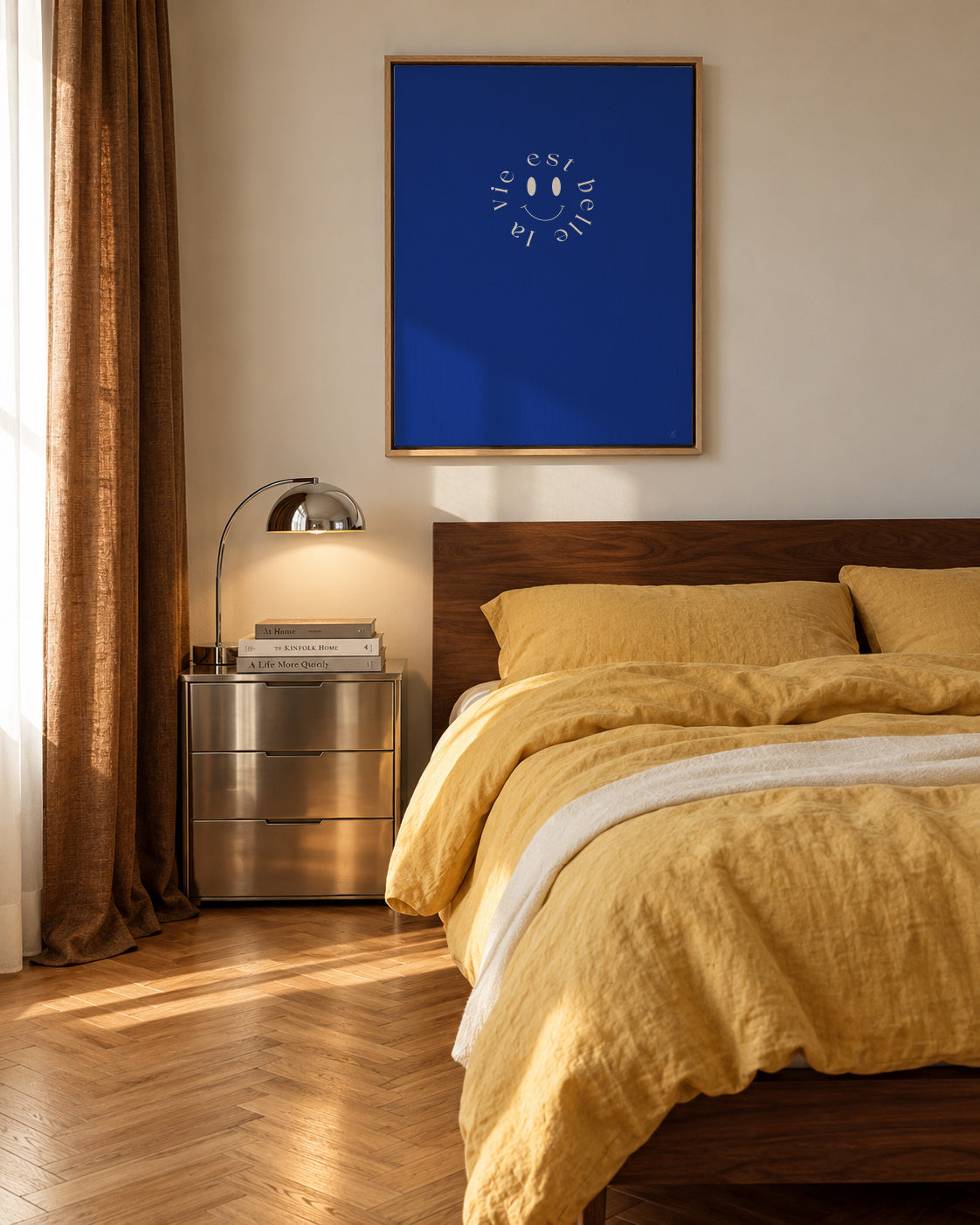 SMILE - Framed canvas in an interior