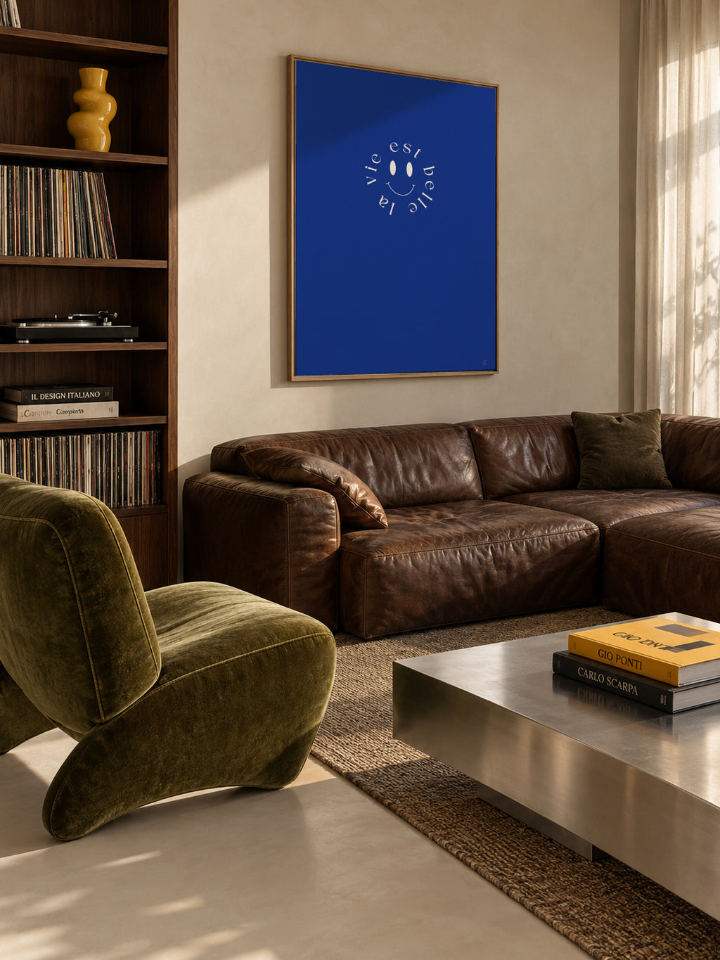 SMILE - Framed canvas in an interior
