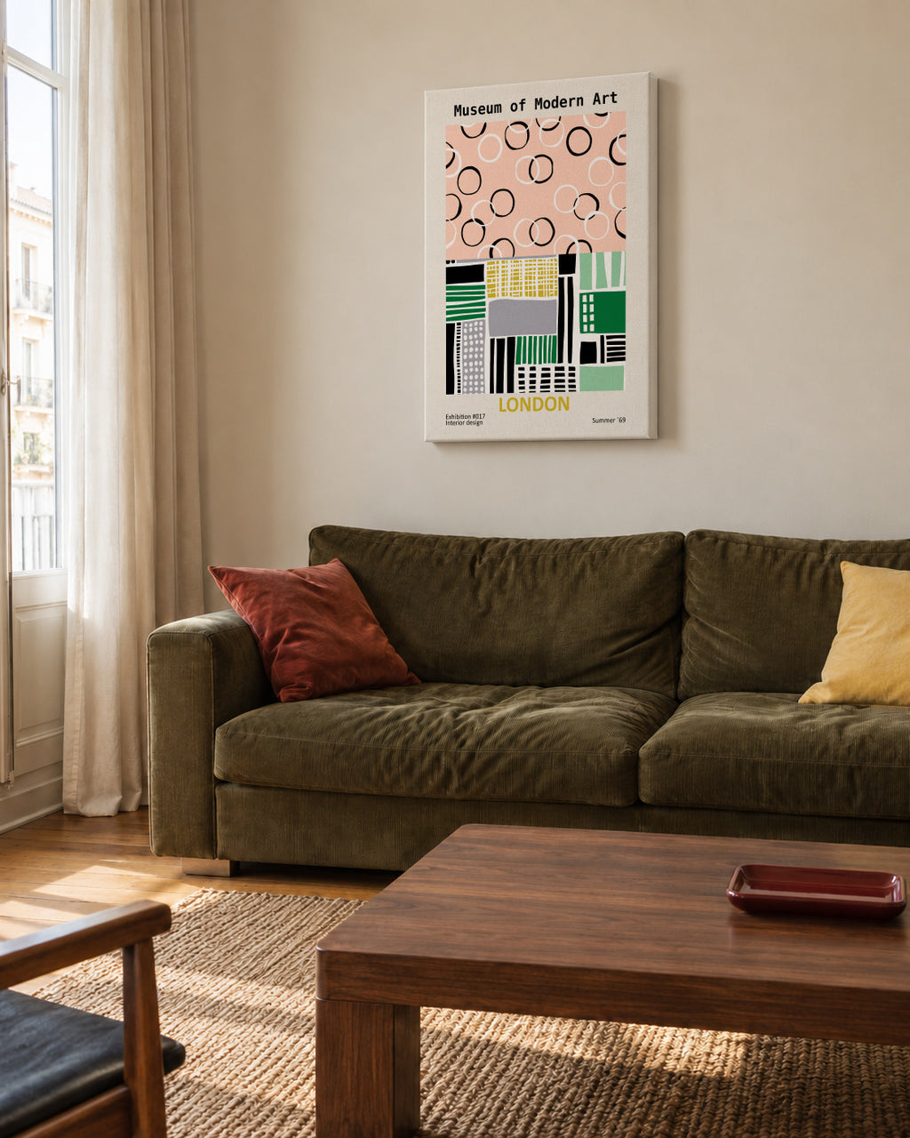 Museum of Modern Art London - Unframed canvas in an interior