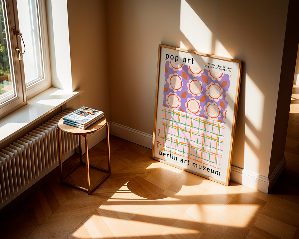 Ilustración pop art floral con retícula gráfica – Product3