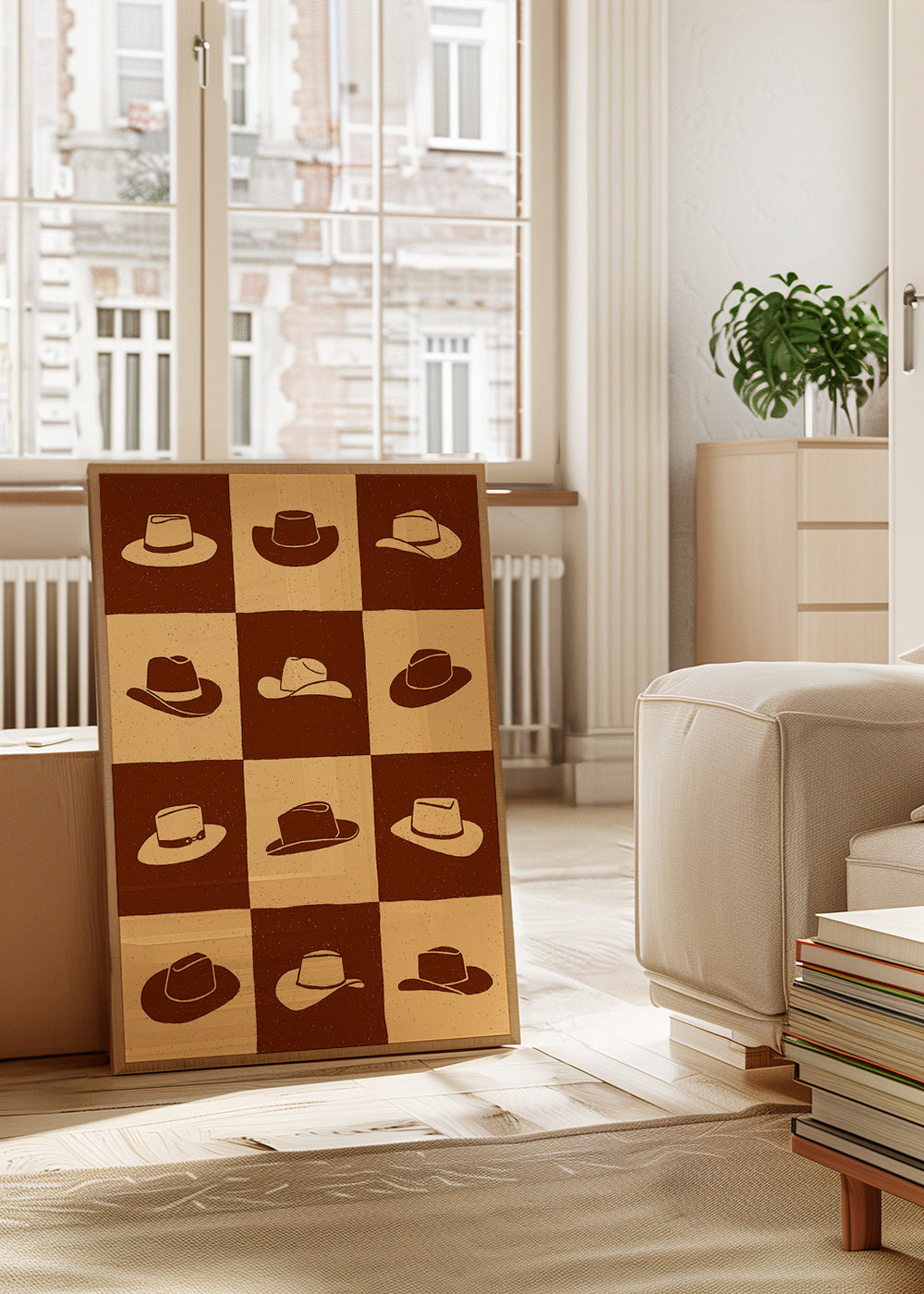 Ilustración de sombreros vaqueros en tablero – Product3