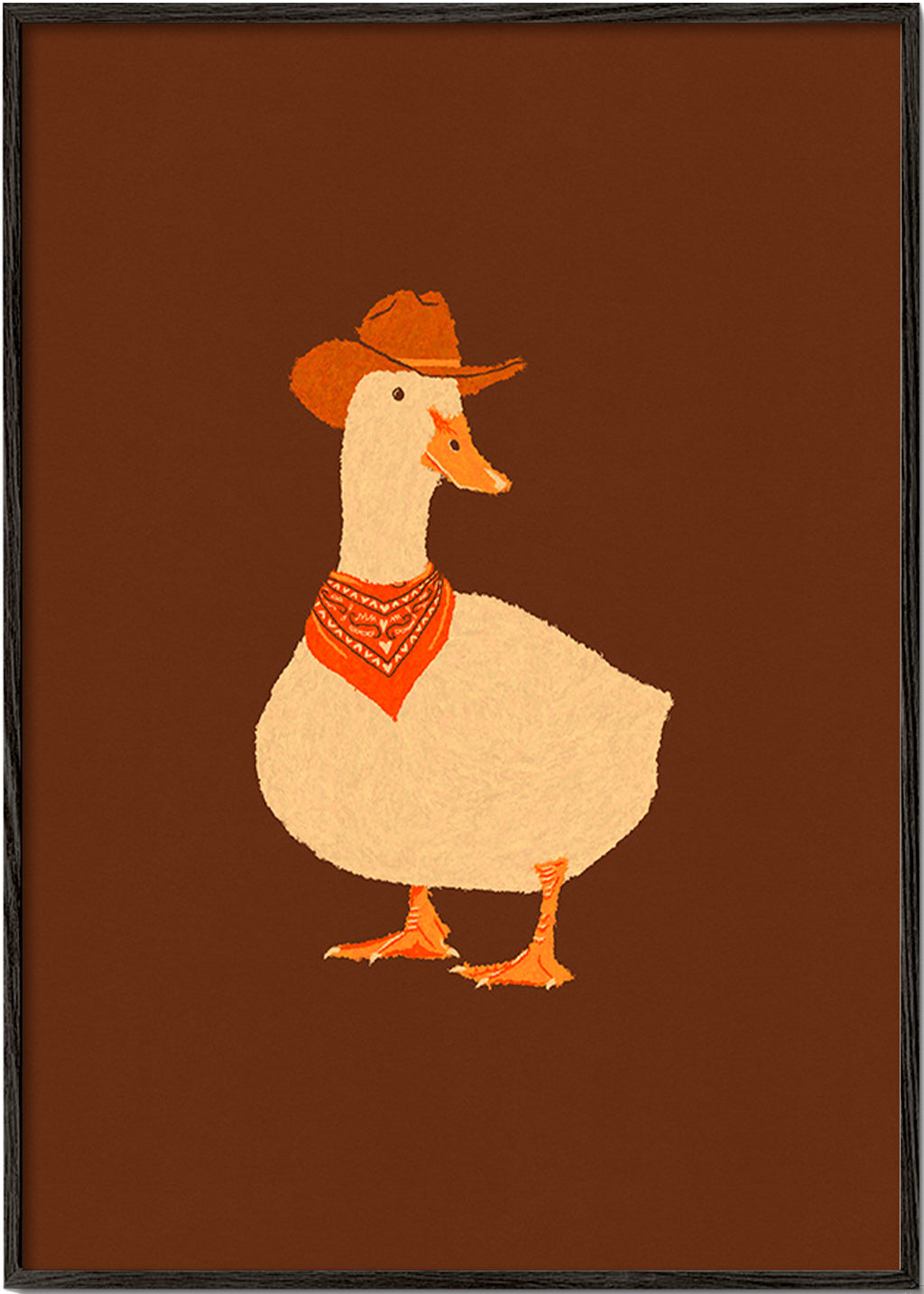 Cuadro pato vaquero ilustrado – Black Frame
