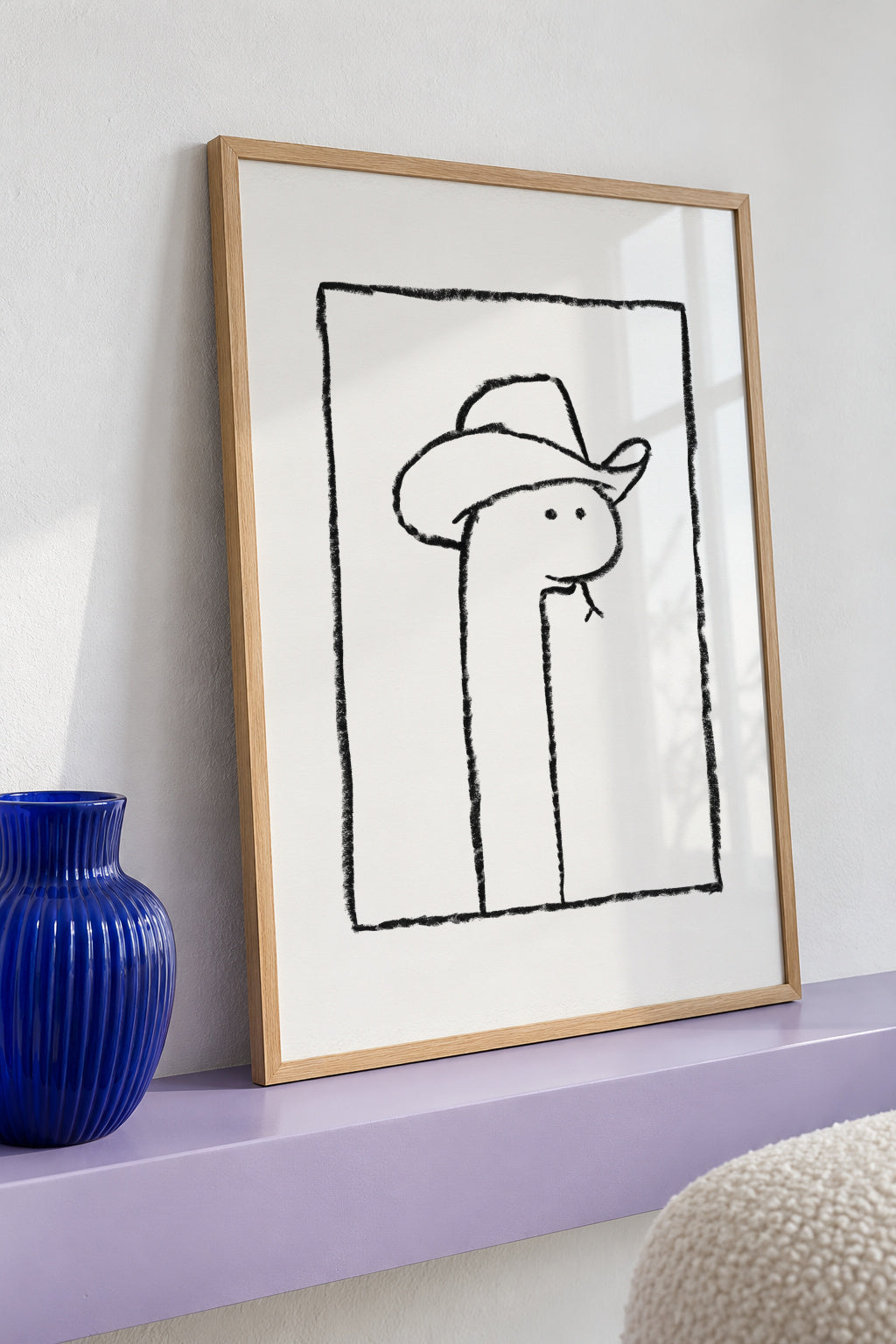 Squiggles the Snake In a Stetson - Framed poster detail