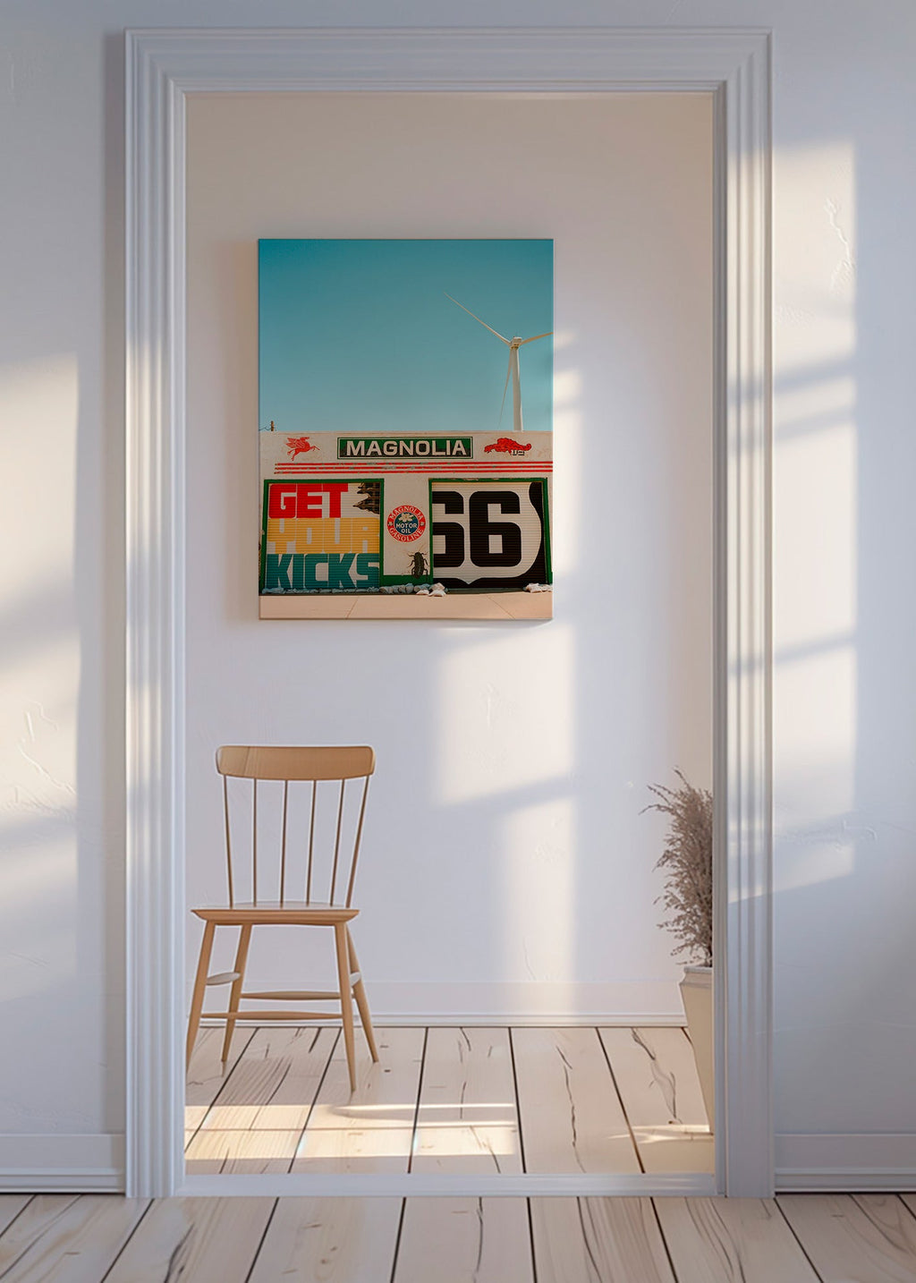 Cuadro de ciudades Route 66, mural fotográfico – Canvas