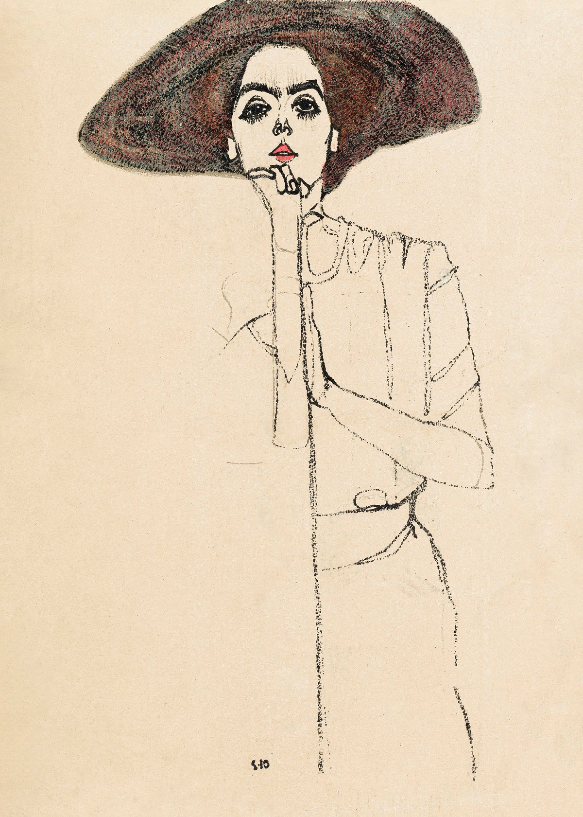 Portrait of a Woman 1910 - Unframed art print