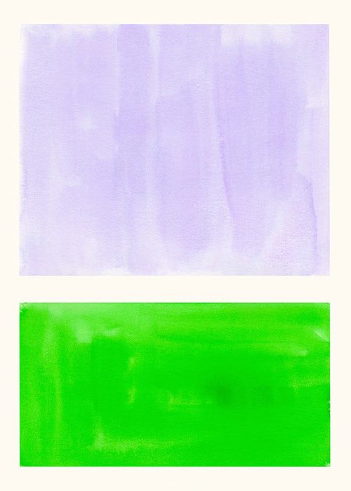 Cuadro abstracto lavanda y verde minimal