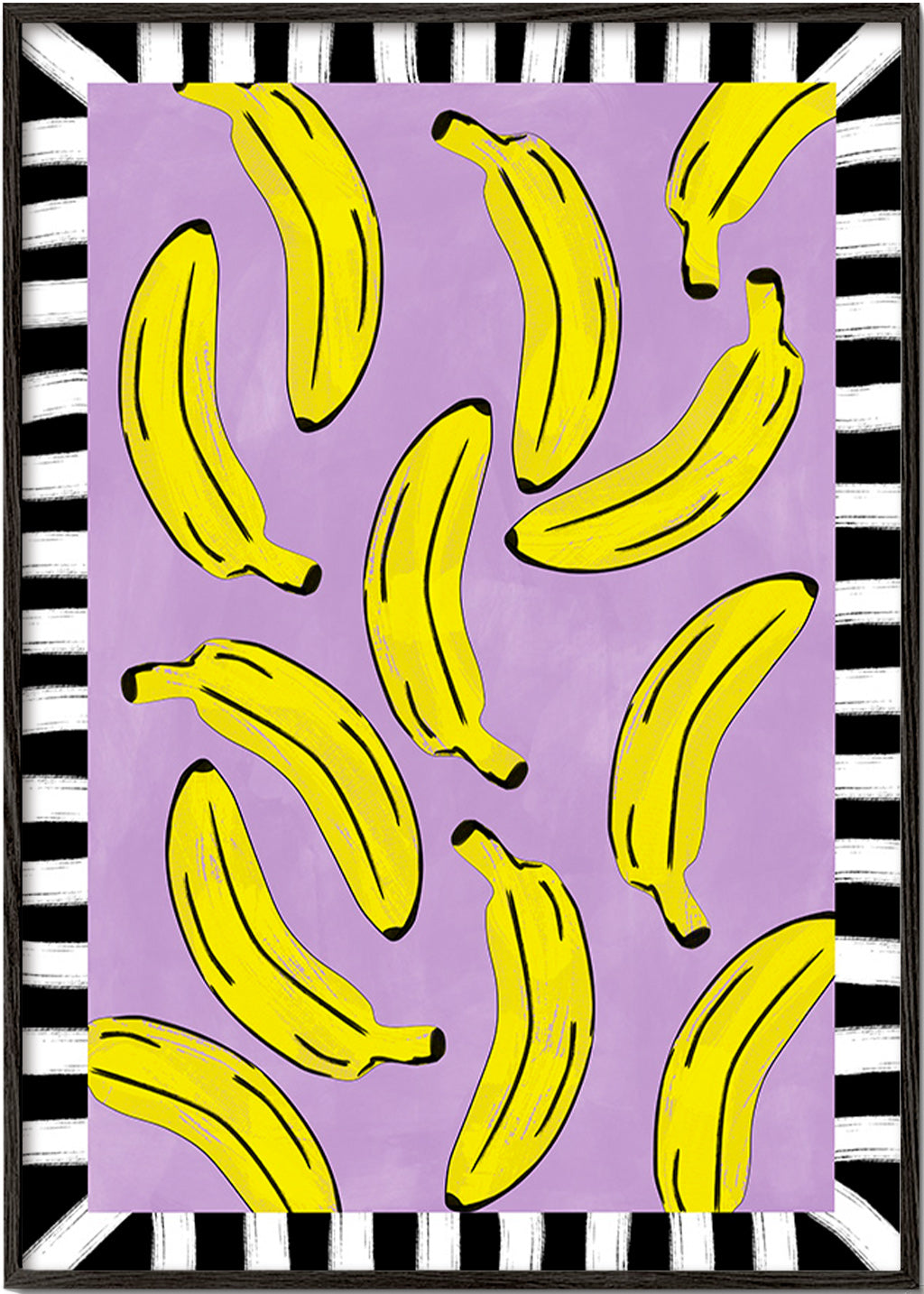 Cuadro de cocina con plátanos amarillos – Black Frame