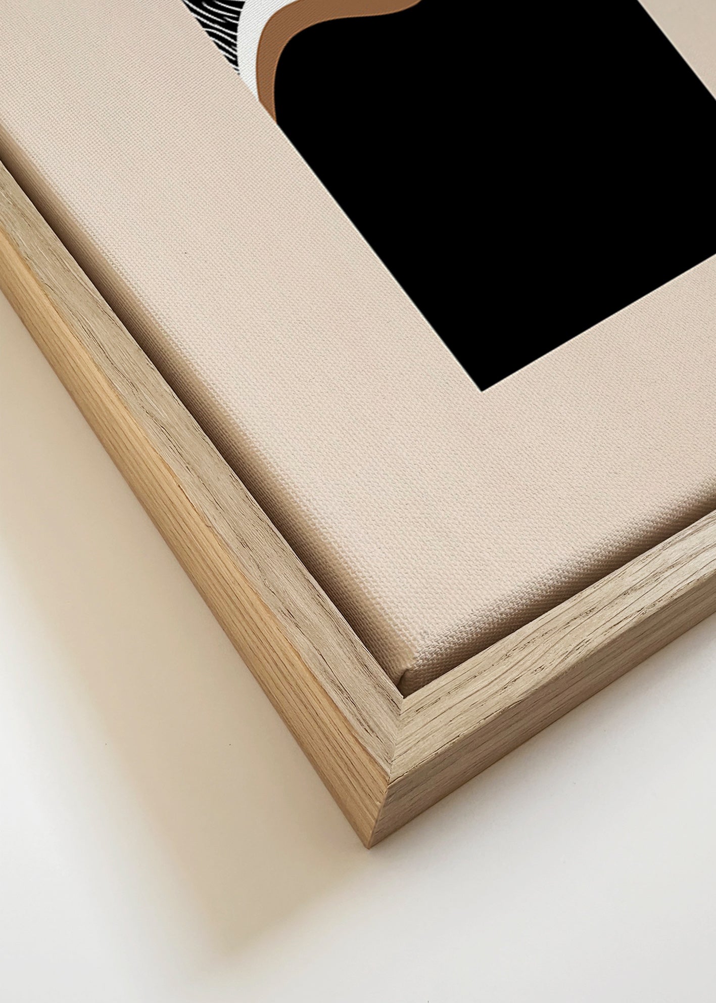 Cuadro abstracto con ondas monocromas – Canvas detail