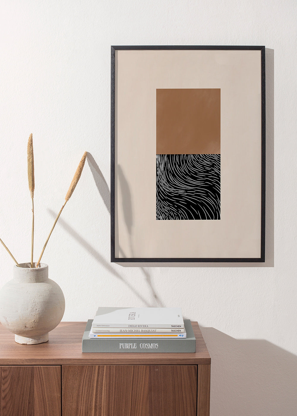 Cuadro geométrico con dos bloques texturizados – Product1