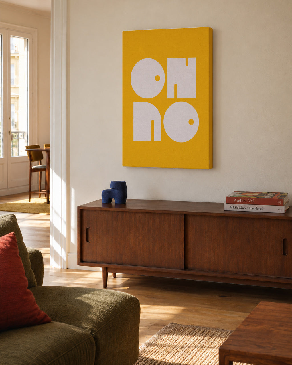 Bold Expression - Unframed canvas in an interior