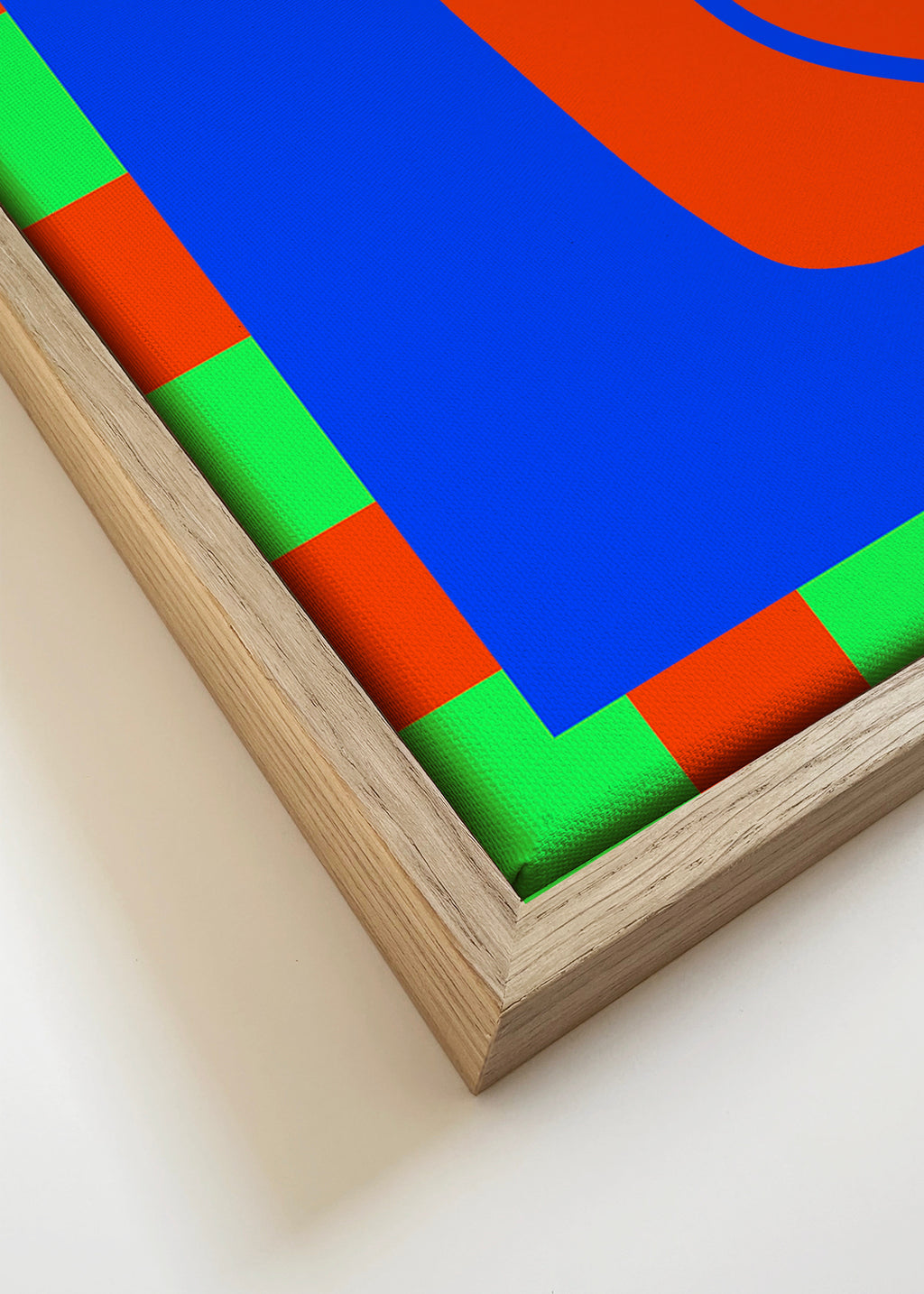 Stylized Human Form with Vibrant Orange and Blue Hues - Framed canvas detail
