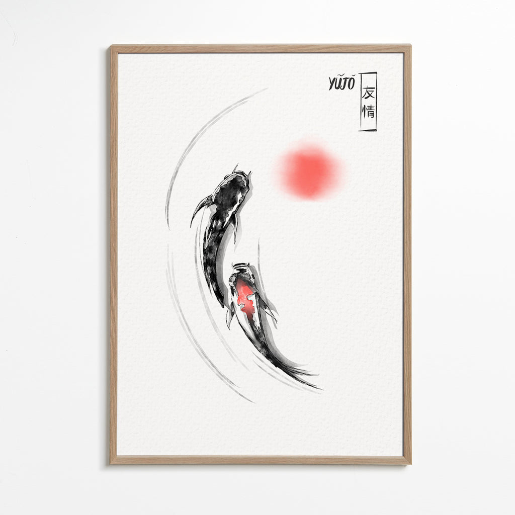 Ilustración koi japonesa minimalista – Oak Frame
