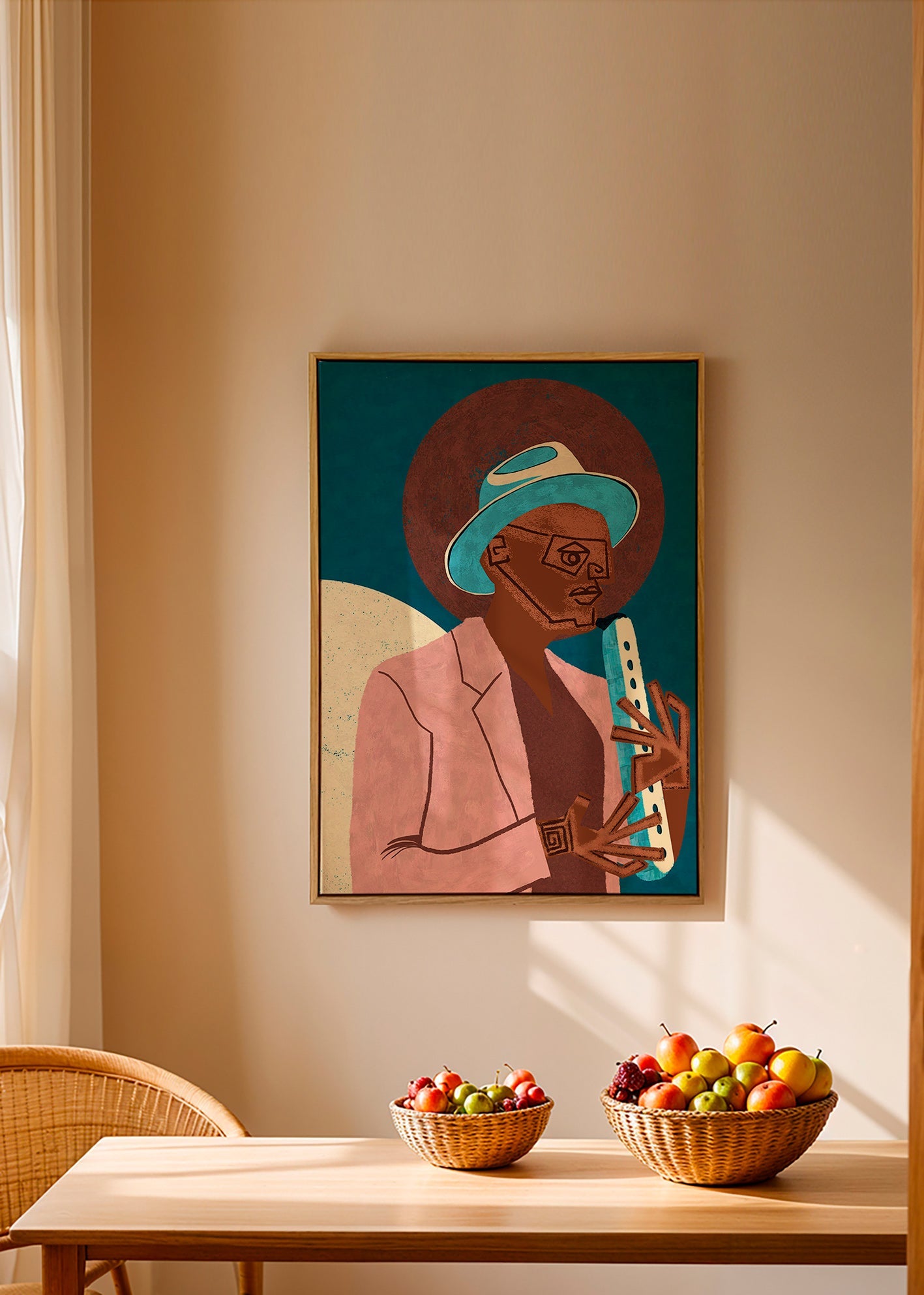 Ilustración de músico con instrumento de viento – Canvas2