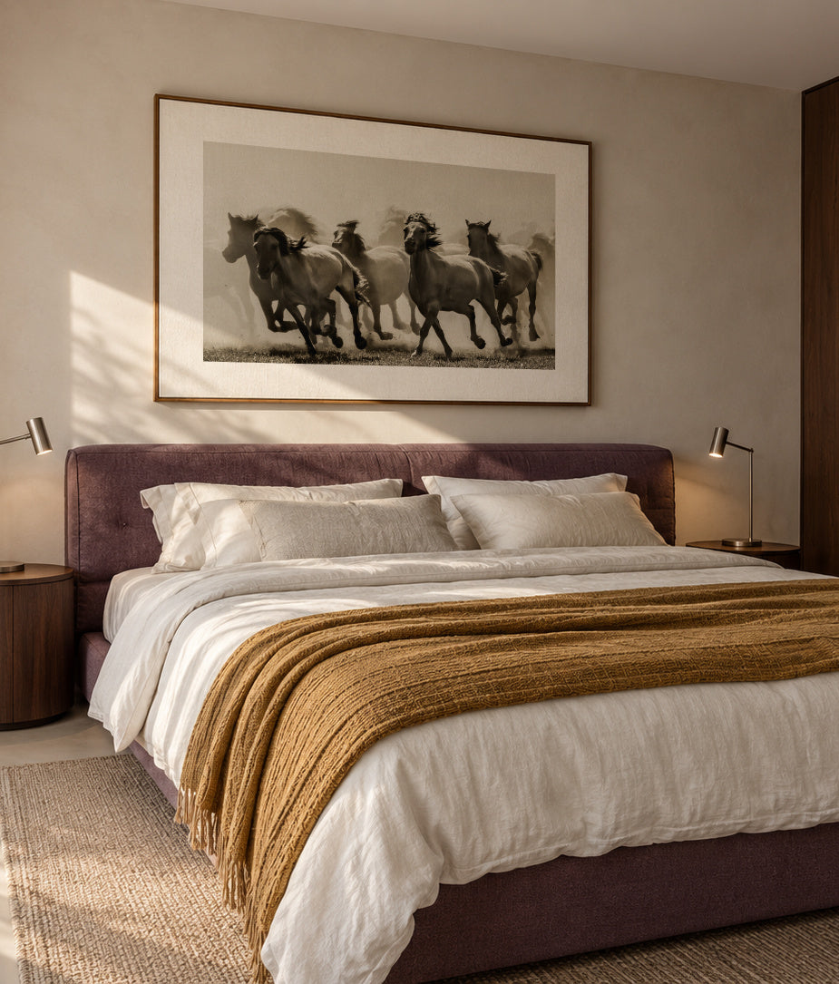 Horse - Framed canvas in an interior