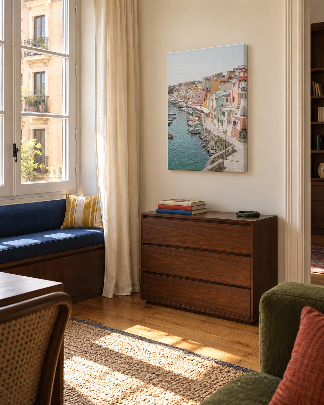 Procida Island - Unframed canvas in an interior