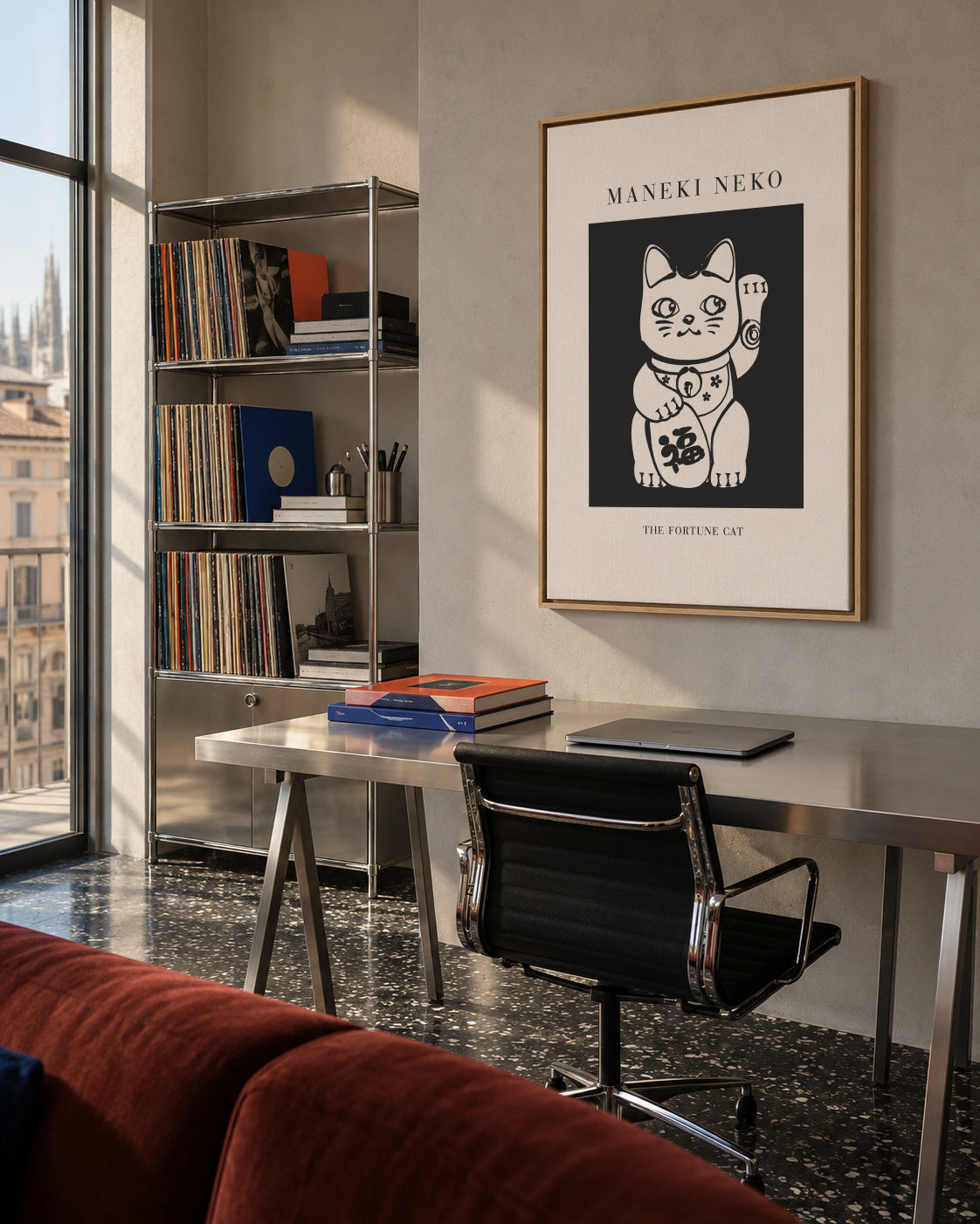 Manekineko - Framed canvas in an interior