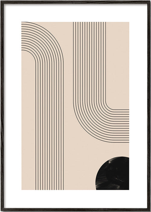 Cuadro minimalista con líneas arqueadas – Black Frame