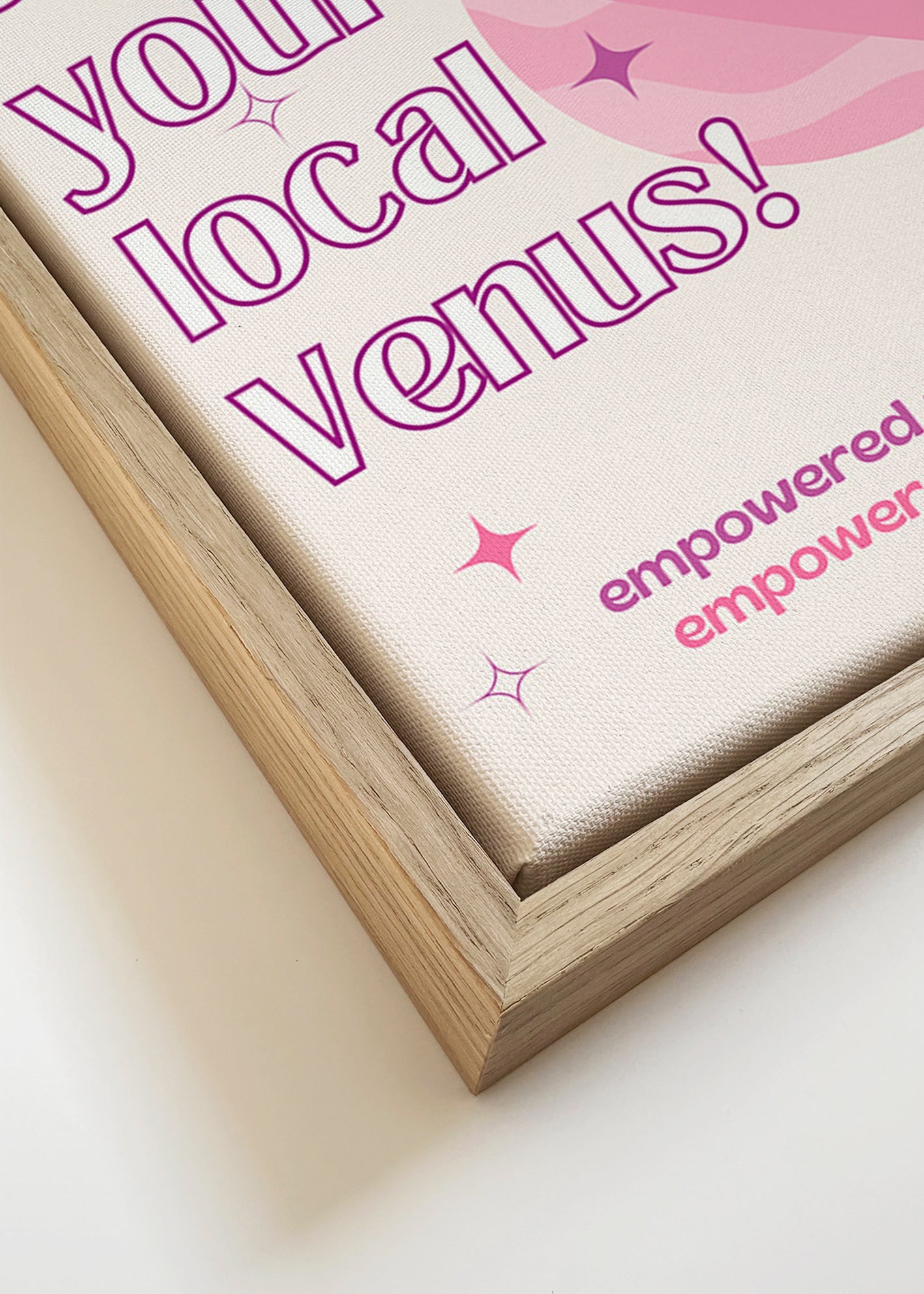 Ilustración tipográfica Venus rosa – Canvas detail
