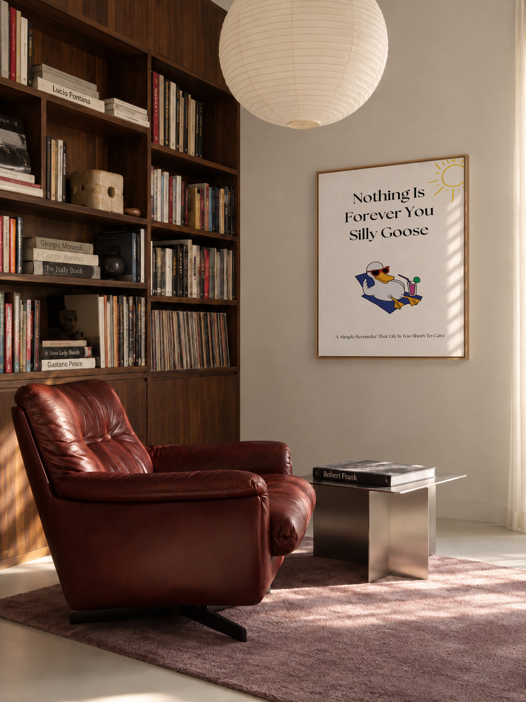 Relaxed Goose Vibes - Framed canvas in an interior