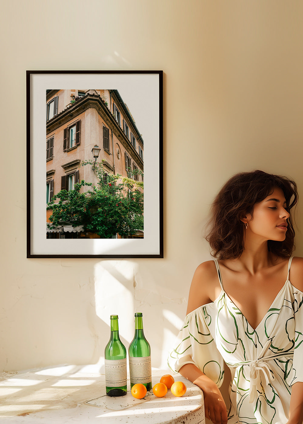 Cuadro de ciudades: esquina romana con vegetación – Product1