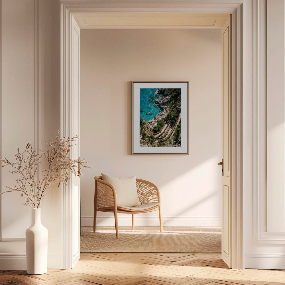 Cuadro de paisaje con costa en terrazas y mar turquesa – Canvas1