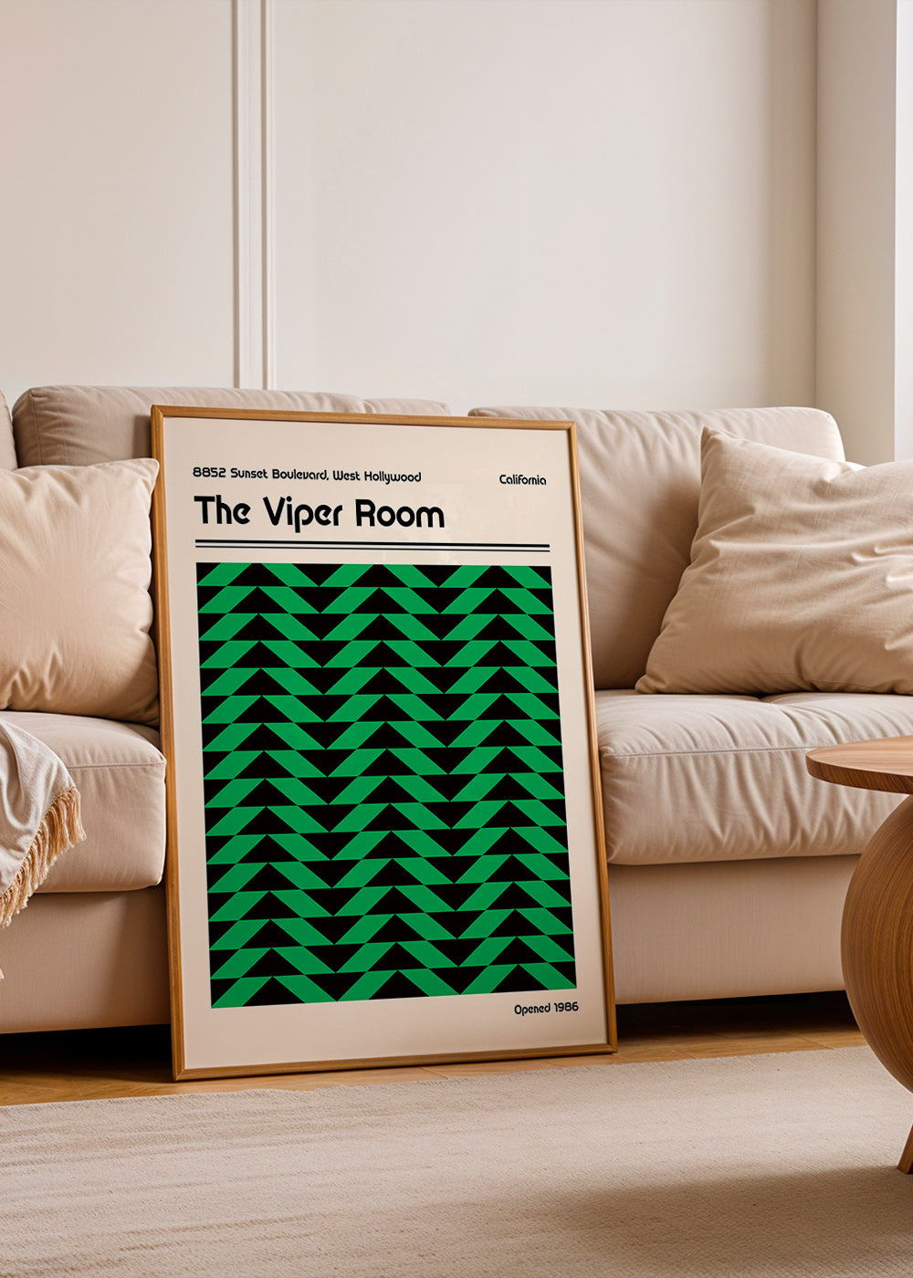 Cuadro vintage con patrón geométrico verde – Product1