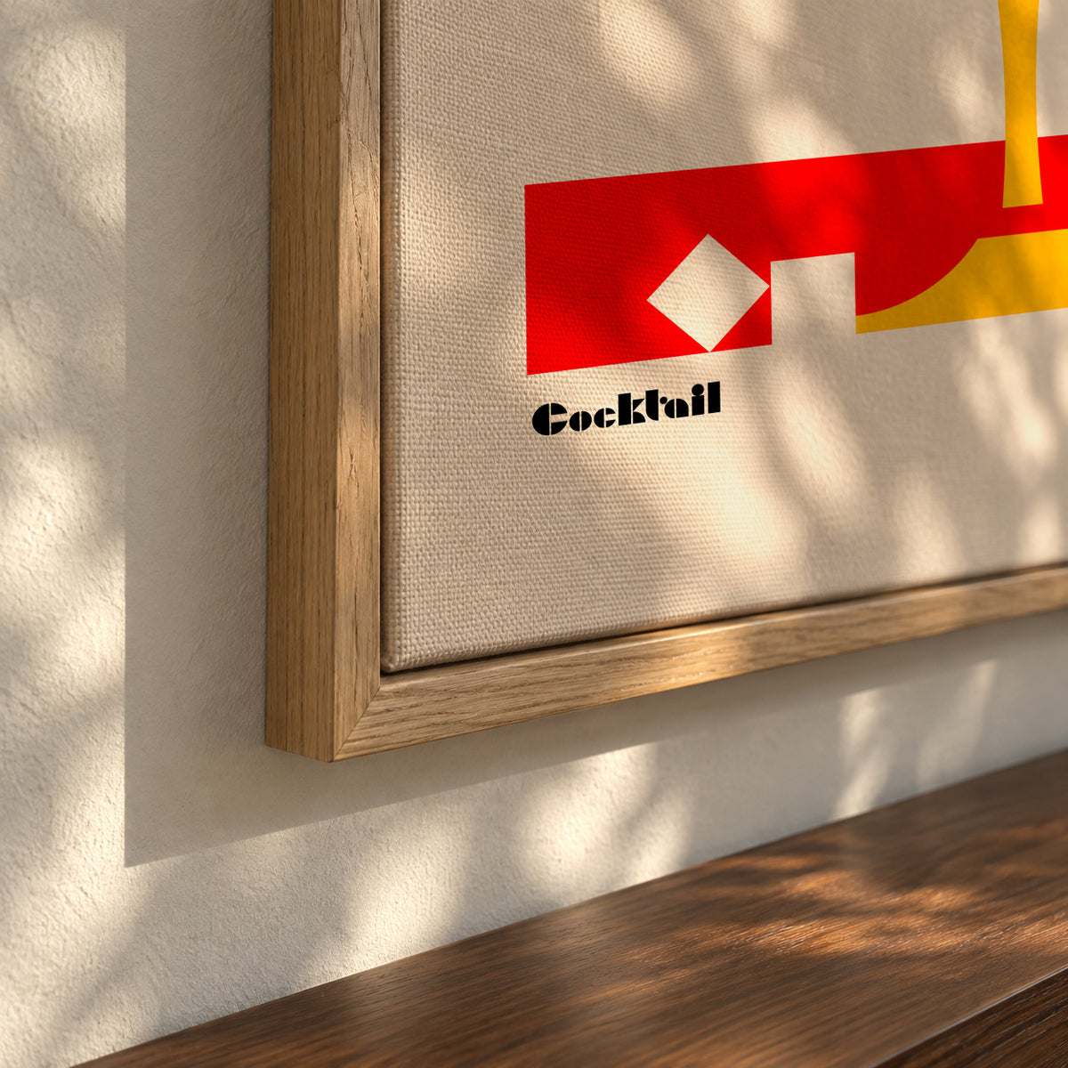 Cosmopolitan Bauhaus Cocktail - Framed canvas detail