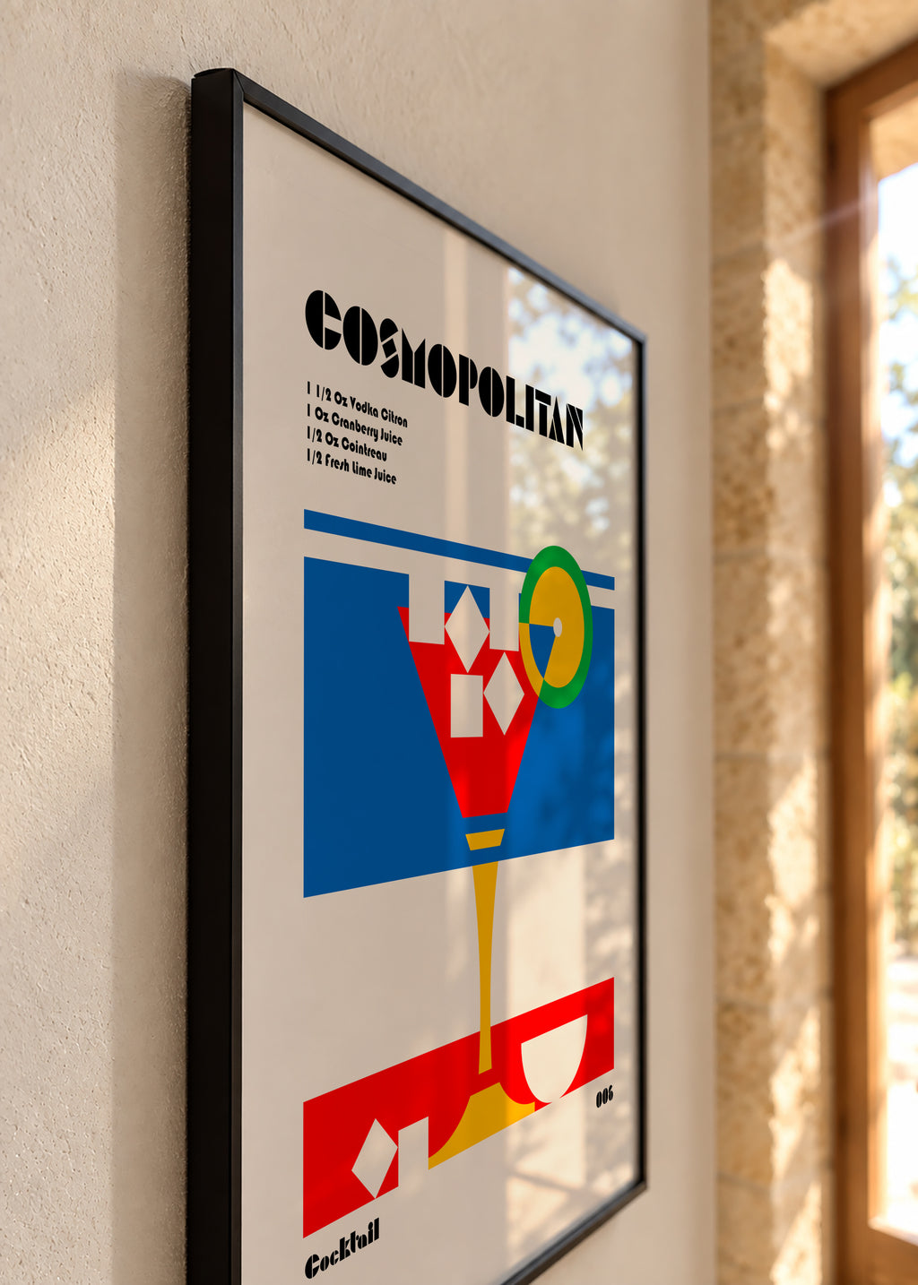Cosmopolitan Bauhaus Cocktail - Framed poster detail