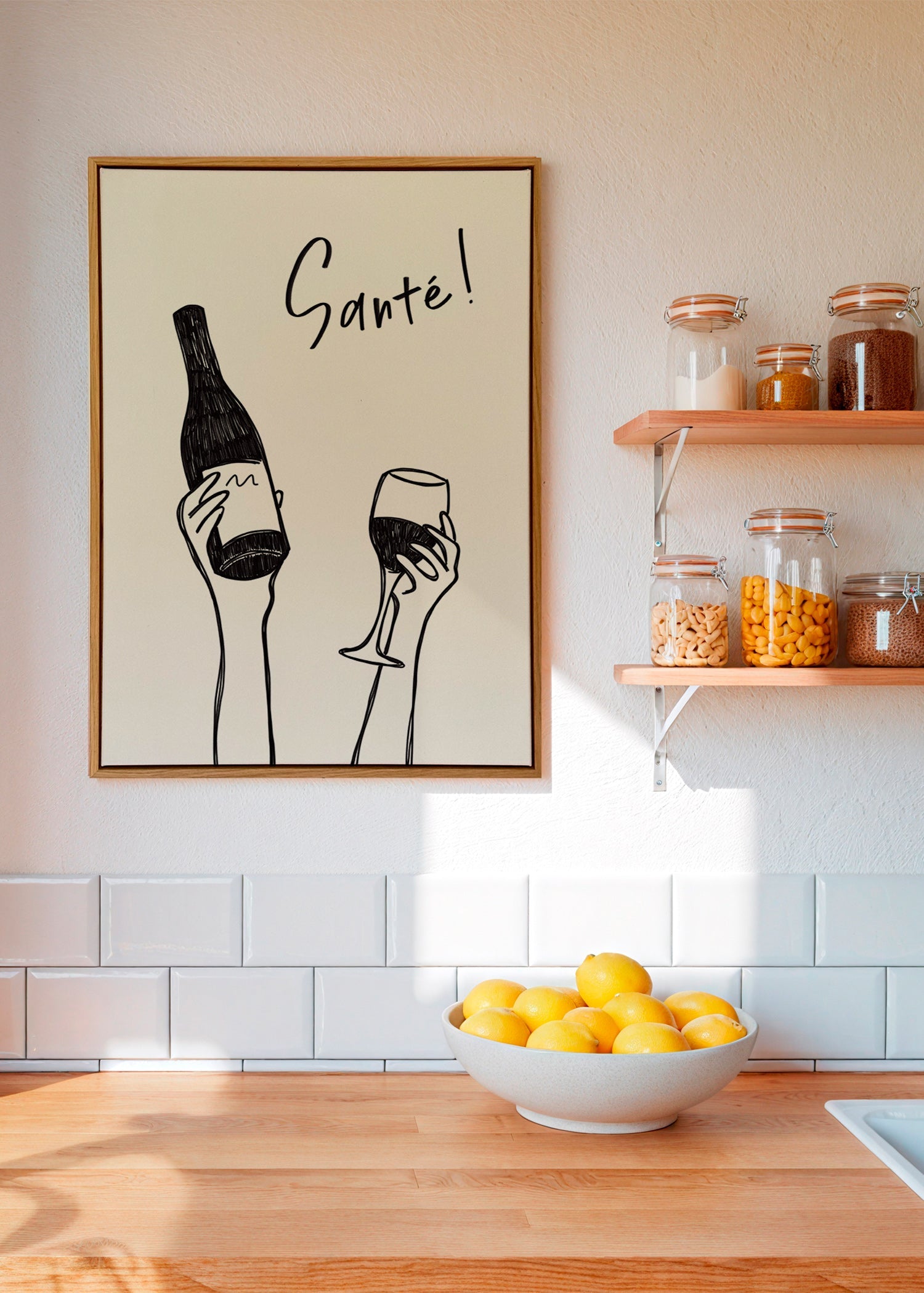 Cuadro de cocina con botella y copa – Canvas2