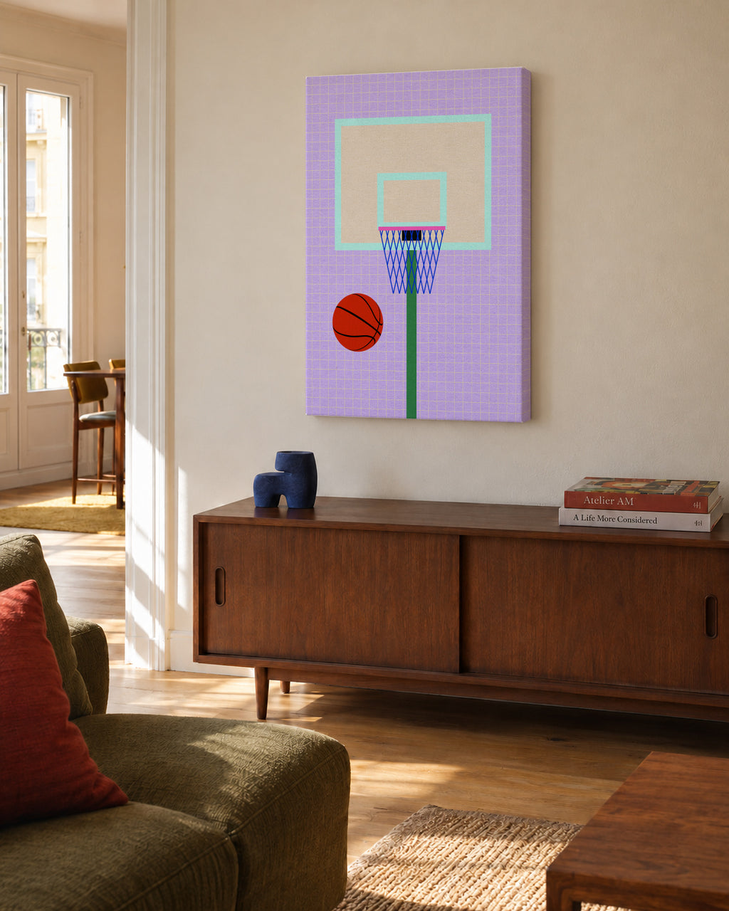 New York Basketball - Unframed canvas in an interior