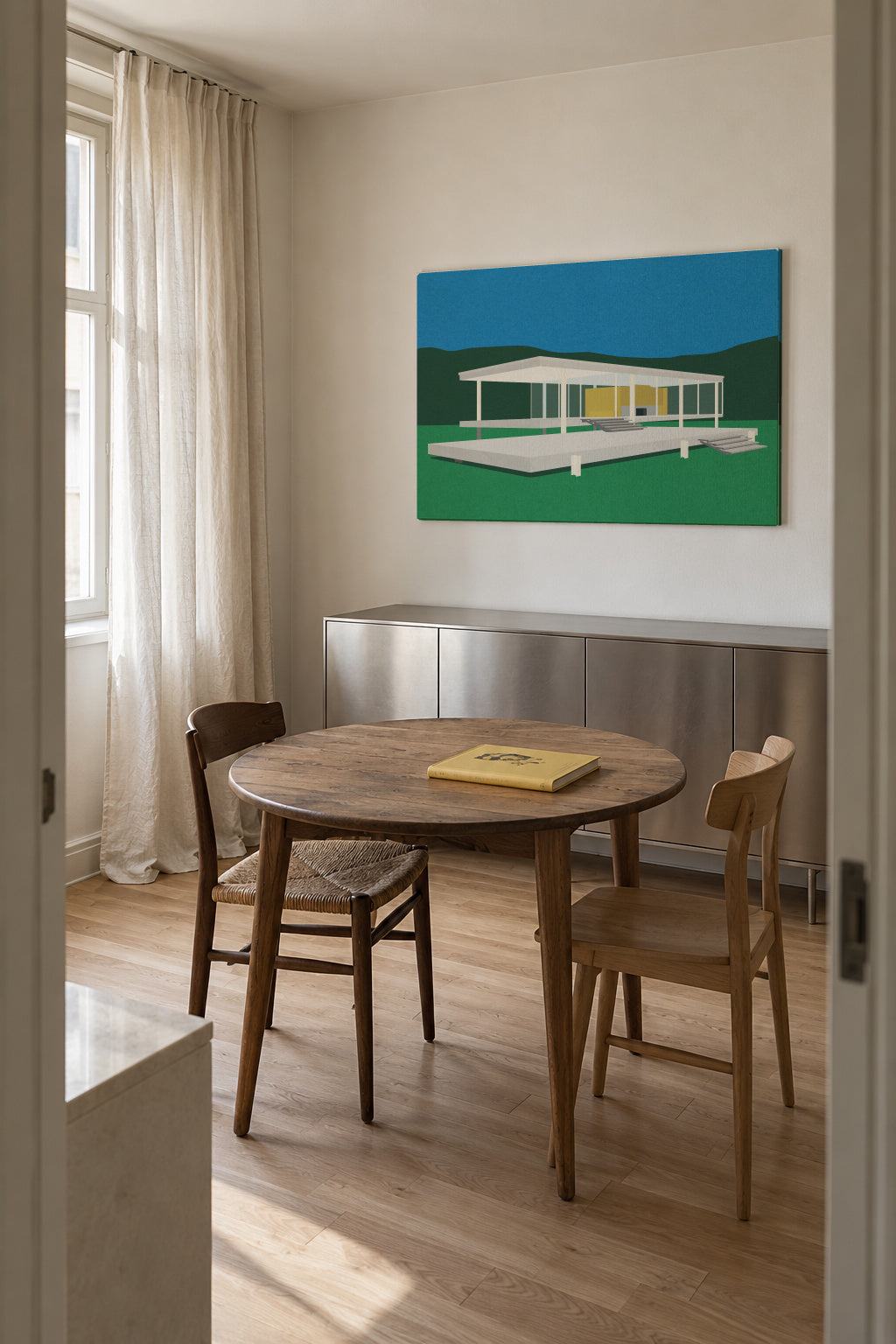 Ludwig Mies Van Der Rohe Farnsworth House - Unframed canvas in an interior