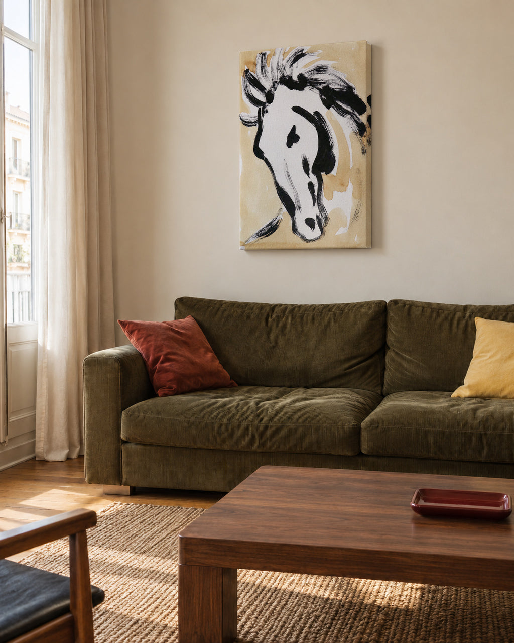 Stirring Equine Flow - Unframed canvas in an interior