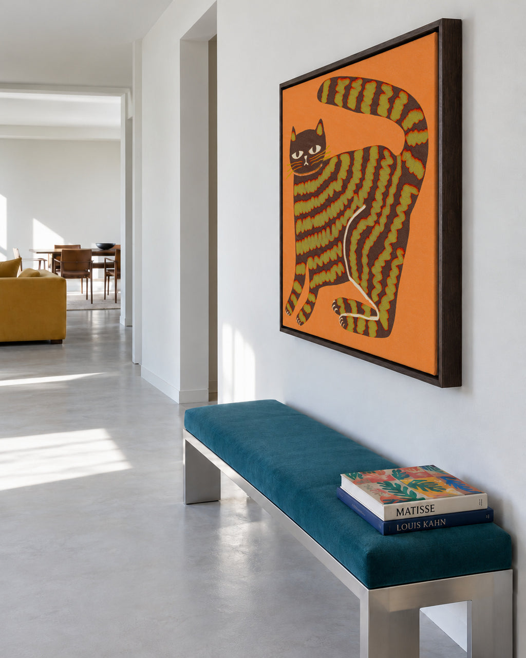 Cat with stripes - Framed canvas in an interior
