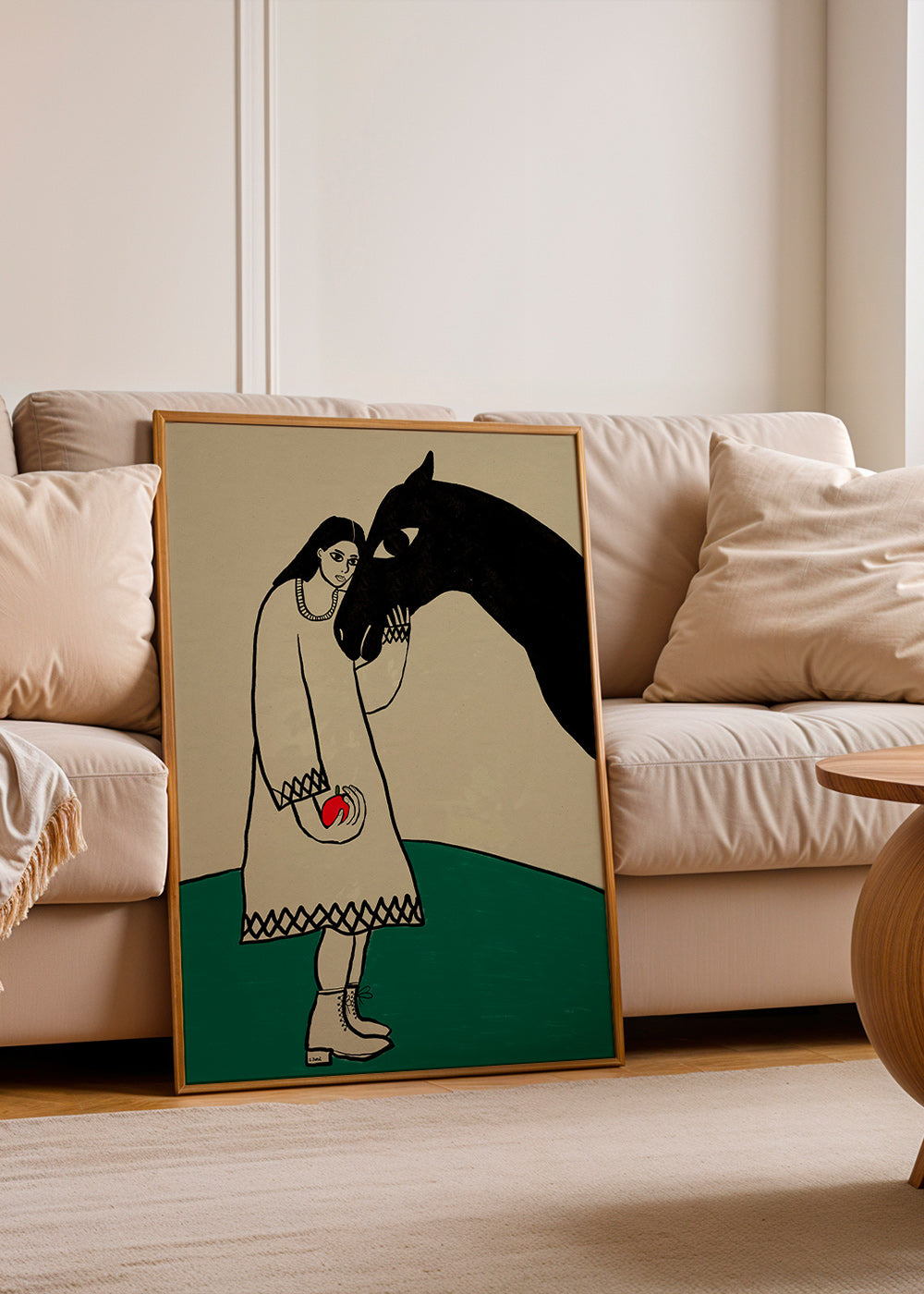 Cuadro de caballo con figura femenina y manzana – Product2