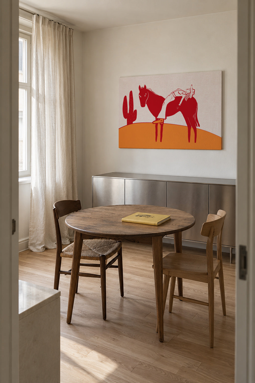 Day of rest COW GIRL - Unframed canvas in an interior