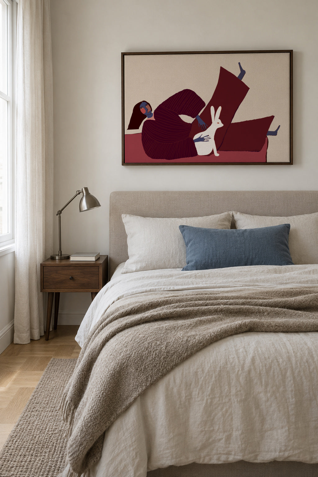 Rabbit lover - Framed canvas in an interior