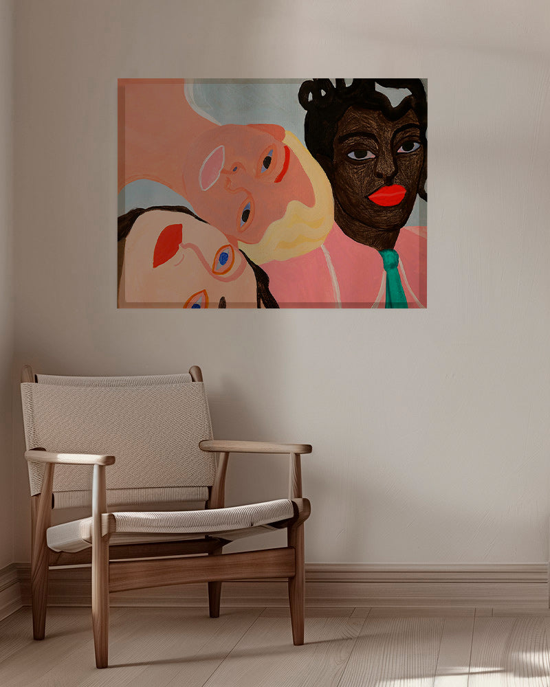 Ilustración de tres rostros coloristas – Canvas