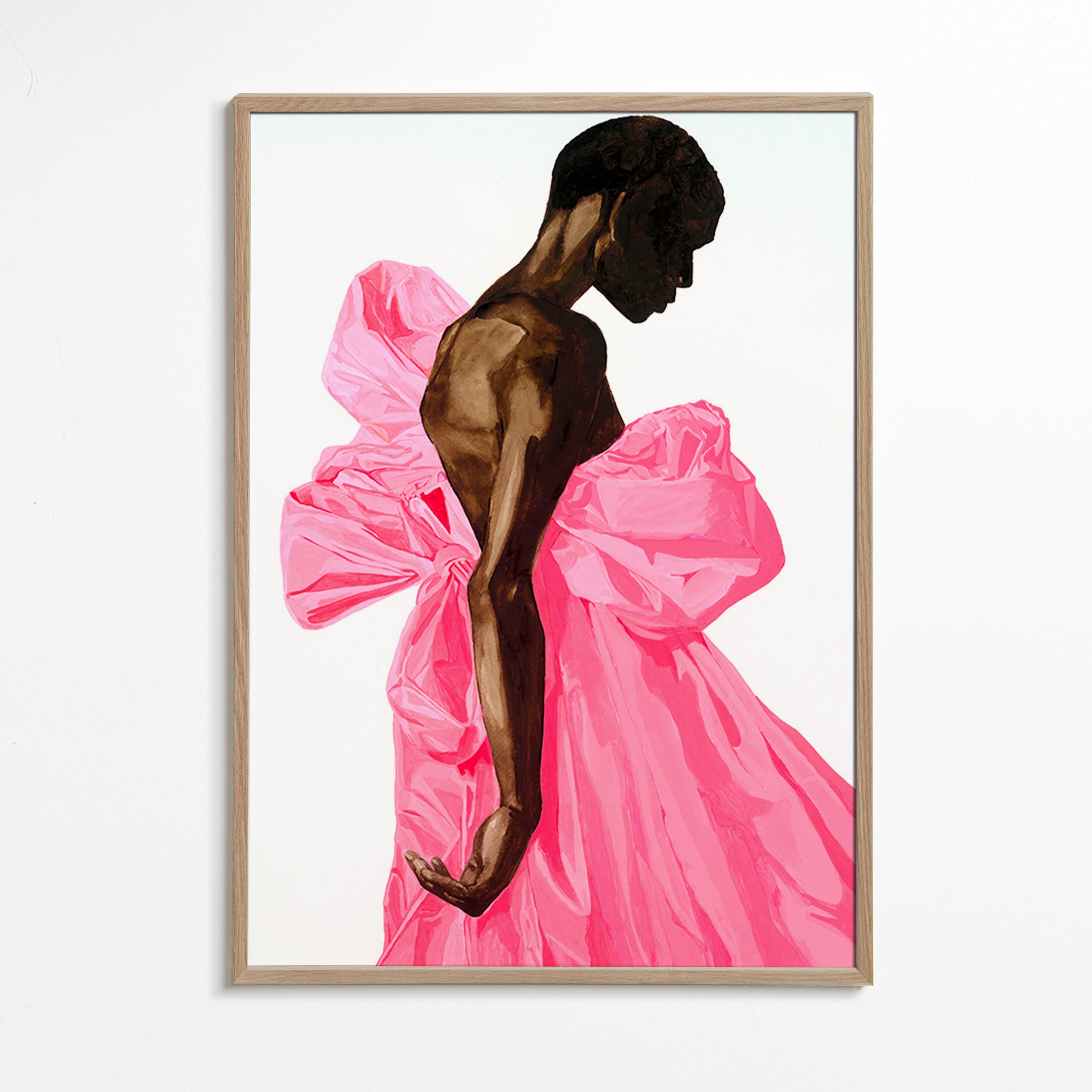 Ilustración figura en vestido rosa – Oak Frame