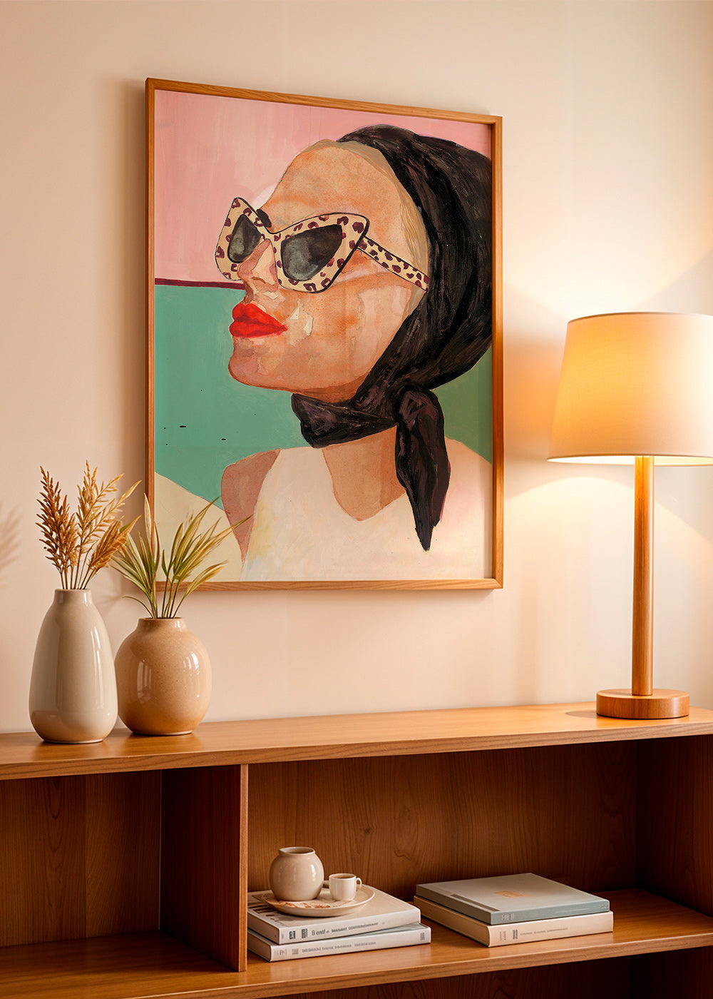 Ilustración de mujer con gafas vintage – Product1