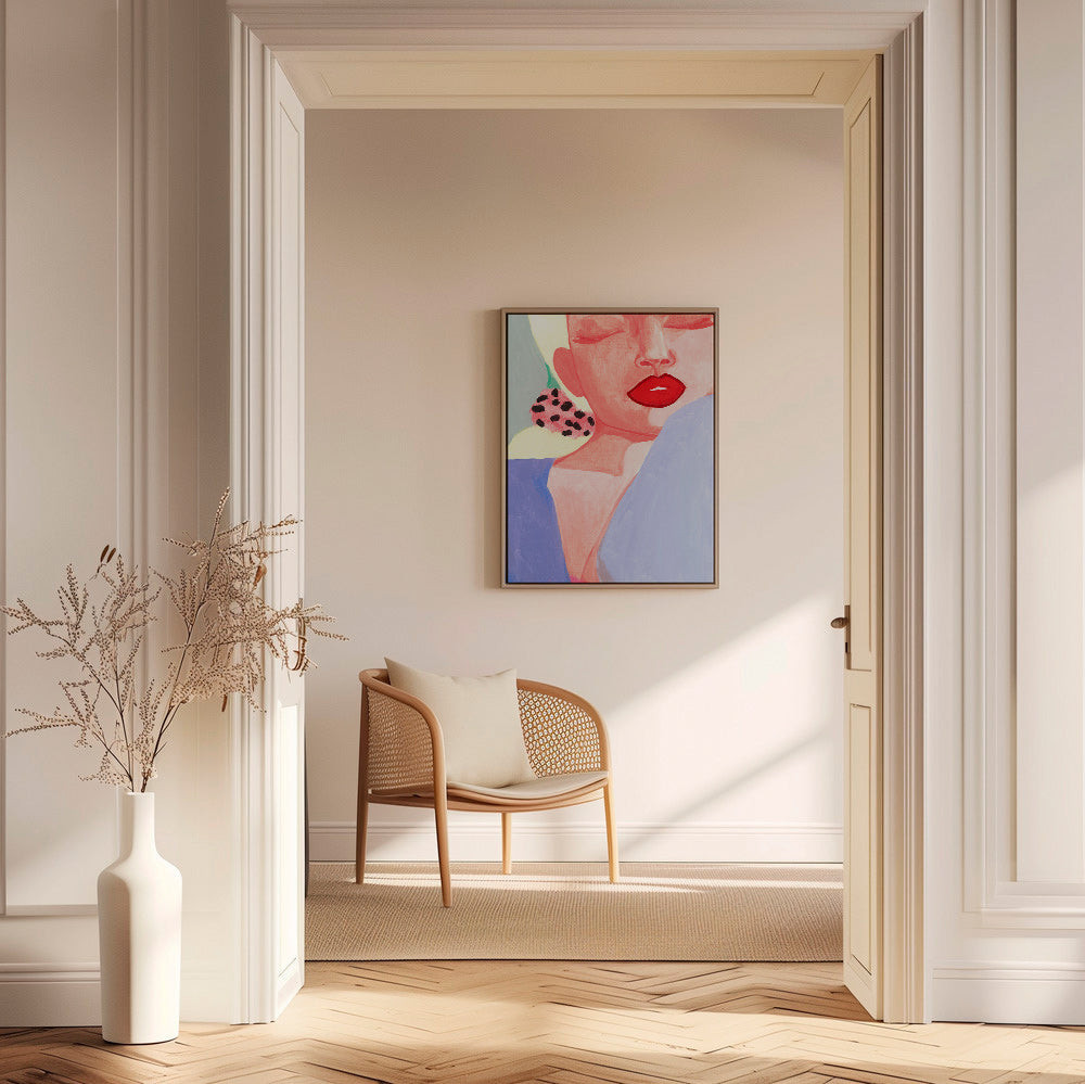 Ilustración femenina con labios rojos – Canvas2